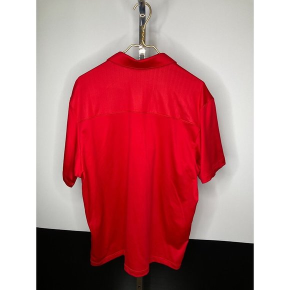 LARGE Loose Fit Under Armour Bright Red Golf Polo SS Shirt Mens - Picture 5 of 5